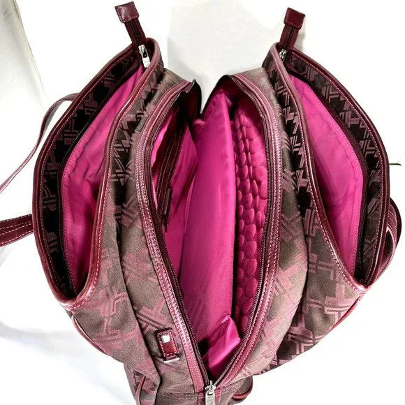 Tumi Womens Signature Maroon Burgundy Multi Compartment Laptop Briefcase Bag